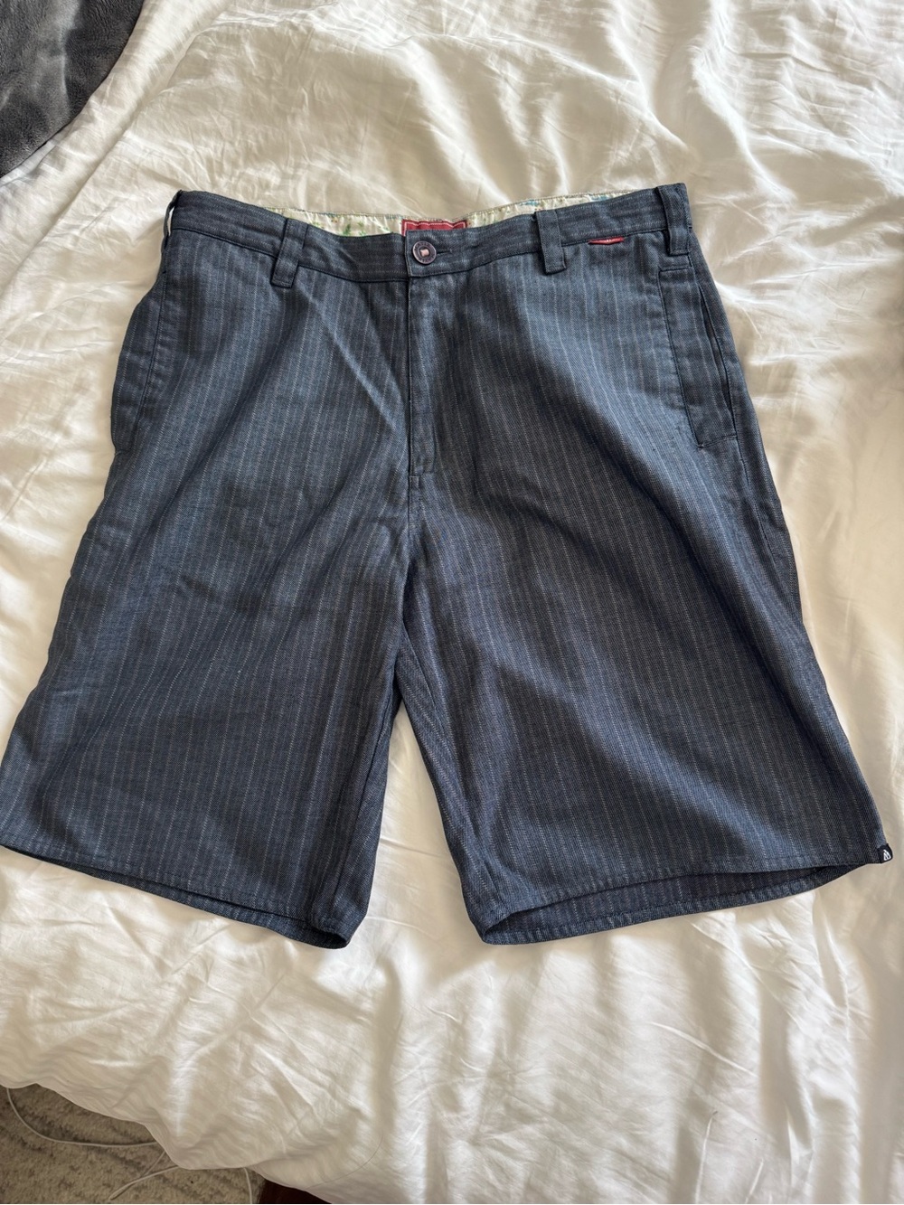 Matix Men's Charcoal Pinstripe Flat Front Shorts
